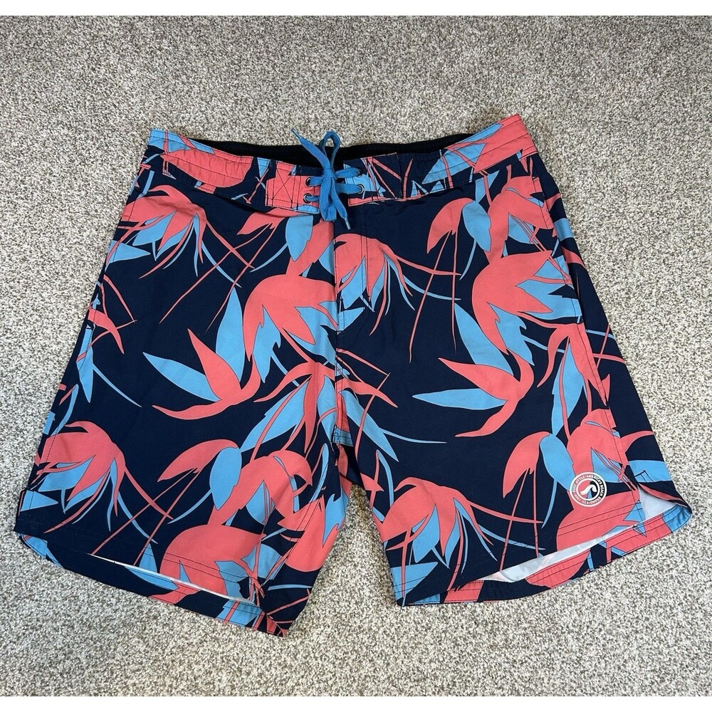 Vintage Surf Style 90's Hawaiian Floral Beach Board Shorts‎ Drawstring Retro 34